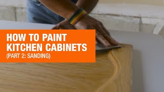 How to Prepare Kitchen Cabinets for Paint Part 2 Sanding [upl. by Akenor]