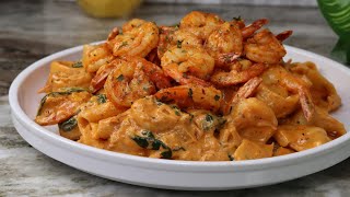 Spicy Creamy Shrimp Pasta Recipe  30 Minute Meal [upl. by Aikas553]