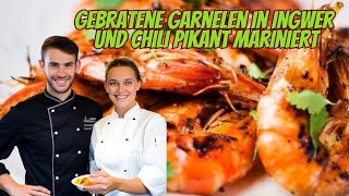 Gebratene Garnelen in Ingwer und Chili  Pikante Vorspeise [upl. by Arbba190]