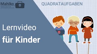 Sicher im Einmaleins – Quadrataufgaben Klasse 2  Mathe Lernvideos für Kinder [upl. by Elbertina]