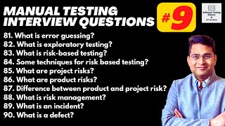 Manual Testing Interview Questions and Answers with Examples  Part 9 [upl. by Kus741]