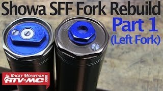 Showa SFF Fork Rebuild amp Seal Replacement Part 1 Left Fork [upl. by Ttreve]