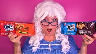 Chips Ahoy Cookies Reeses Hersheys Chocolate Brownie Smores Taste Test Granny McDonalds [upl. by Denny]