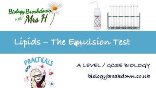 Ethanol emulsion test for fats [upl. by Gary]