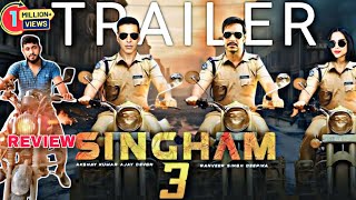 SINGHAM3  सिंघम TRAILER  REVIEW  Ajay Devgan  Akshay Kumar [upl. by Niwle533]