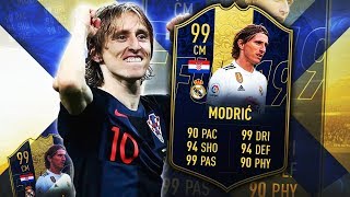 TOTY MODRIC 99 THE COMPLETE MIDFIELDER FIFA 19 ULTIMATE TEAM [upl. by Homere]