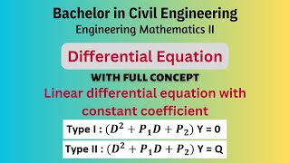 Linear differential equation with constant coefficient  Engineering Mathematics II  1 [upl. by Stclair171]