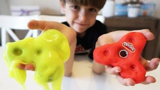 Fidget Spinner Made of Play Doh and Slimy DIY [upl. by Broder]