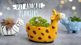 DIY Animal Planters  Wall Putty Planter Ideas  HomeRoom Decorating Ideas [upl. by Shelia620]