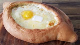 Adjarian Khachapuri Recipe  Acharuli Khachapuri [upl. by Kirsch]