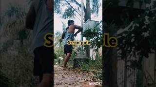 IRON POLE HARD PRACTICEmartialarts action kungfu shorts [upl. by Anibla]