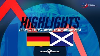 Germany v Scotland  LGT World Mens Curling Championship 2024  Highlights [upl. by Eyanaj]