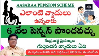 Aasara pension schemeAasara 6000 pension categories detailsఏ ఏఏ వ్యాధిగ్రస్తులకు 6000 ఇస్తారు [upl. by Ingelbert]