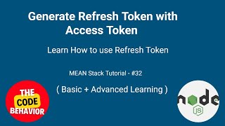 Refresh Token Generate in Nodejs Express JS  JWT refresh Token  MEAN Stack tutorial 32 [upl. by Zampino]