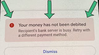 Fix your money has not been debited google pay  Recipients bank server is busy  Problem Solved [upl. by Balas]