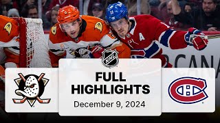 NHL Highlights  Ducks vs Canadiens  December 09 2024 [upl. by Screens]