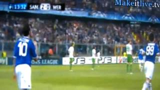 Sampdoria GenuaWerder Bremen Goal 2013 Pazzini G24082010 [upl. by Jarrid]