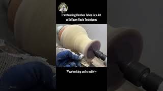 Creating Stunning Bamboo Tube Art with Epoxy Resin woodwork woodturning epoxywood shorts [upl. by Bedell]