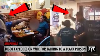 WATCH Bigot ERUPTS On Wife For Talking To Black Person Allegedly [upl. by Enaj814]