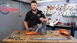 Husqvarna 592 XP Chainsaw In Depth Technical Detail [upl. by Enyamrahc34]