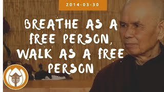 Breathe as a Free Person Walk as a Free Person  Dharma Talk by Thich Nhat Hanh 20140330 [upl. by Eniamaj]