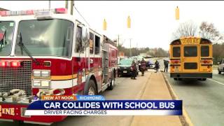 Car slams into Chesterfield school bus [upl. by Aleyam]