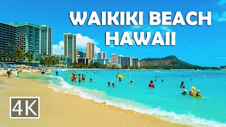 4K Waikiki Beach in Honolulu Hawaii  Walking Tour [upl. by Bernard949]