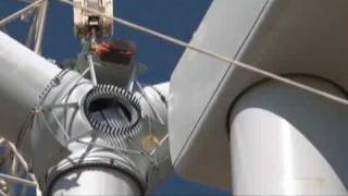 Hoisting the turbine blades for a wind tower [upl. by Eiveneg]