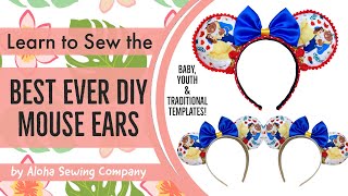 DIY Make the BEST Mouse Ears Ever for baby kids and adults Printable Pattern Templates Included [upl. by Alithea]