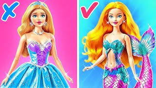 From Barbie 👗 to Mermaid 🧜‍♀️  Amazing Doll Gadgets amp Easy Crafts for Epic Makeovers [upl. by Fenton26]