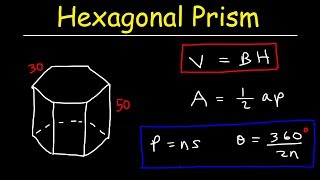 Surface Area of a Hexagonal Prism  Volume amp Lateral Area  Geometry [upl. by Lesab]