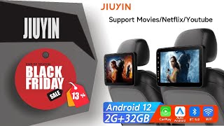 JIUYIN Headrest Monitor Display IPS Android 12 Tablet Touch Screen For Car Rear Seat Player Online [upl. by Yelsiap]