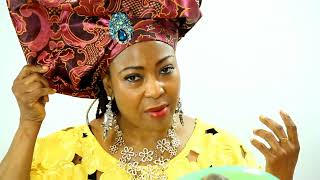 HOW TO TIE GELE AFRICAN HEAD SCARF WITH DAMASK [upl. by Llerrej650]