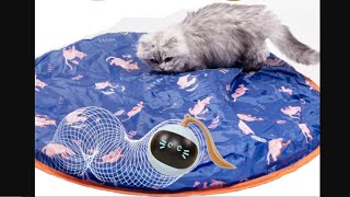 automatic cat toy rolling ball in bag smart interactive moving under cover mouse fabric [upl. by Aihsek]