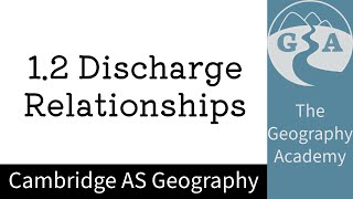 Hydrology and Fluvial Geomorphology  Discharge relationships within a drainage basin Cambridge AS [upl. by Rossy5]