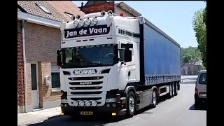 Scania R450 Open Pipe Sound L6 Jan De Vaan Transport [upl. by Bbor]