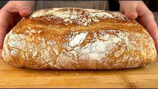 Dont bake bread until youve seen this recipe No knead 4 ingredients rustic bread recipe [upl. by Seed812]