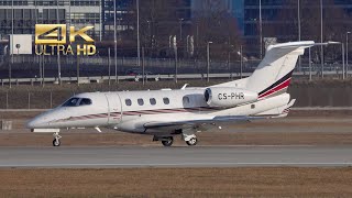 Embraer EMB505 Phenom 300 from NetJets Europe CSPHR arrival at Munich Airport MUC EDDM [upl. by Elbart253]