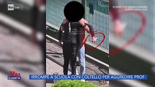 Irrompe a scuola con un coltello per aggredire la prof  La Vita in diretta 26042024 [upl. by Ahrendt]