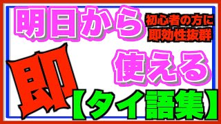 【タイ語聞き流し】これからタイ語を覚えようと思っている方向けの超初級編。ネイティブ発音あり。声調記号付き。良く使う言葉を場面別で分けてみました。 [upl. by Nrol]