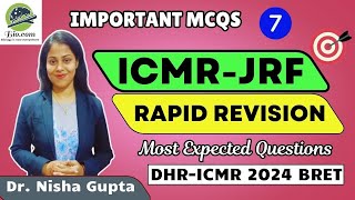 ICMR Revision Series Part7  Expected Questions for ICMR  Biodotcom  Dr Nisha Gupta  icmr jrf [upl. by Anifled574]