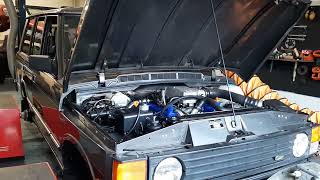 Range Rover Classic 46 Rover V8 on Dynapack 4 wheel drive hub dyno [upl. by Ratib]