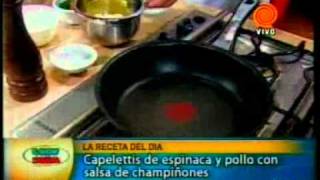 capelettis de espinaca y pollo con salsa de champiñones pt3 201104133gp [upl. by Ofella]