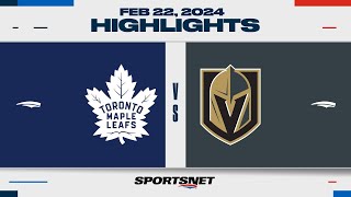 NHL Highlights  Maple Leafs vs Golden Knights  February 22 2024 [upl. by Jenette729]