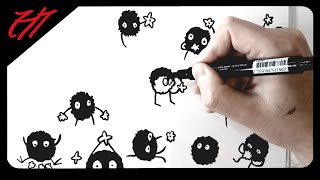 Drawing Soot Sprites  Spirited Away [upl. by Trefor]