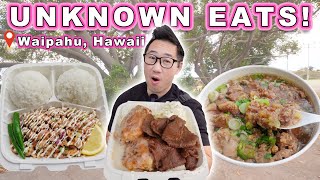 HIDDEN LOCAL SPOTS in Hawaii  Waipahu Hawaii Hole in the wall amp low key food trucks [upl. by Ydnyc]