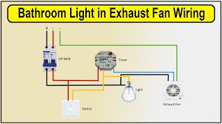 How to Make Bathroom Light in Exhaust Fan Wiring Diagram  Bathroom fan wiring with light [upl. by Ynaffad]