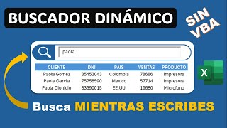 Cómo Hacer un BUSCADOR DINÁMICO en Excel de Forma Rápida y Fácil SIN MACROS NI VBA [upl. by Anuahsar]