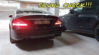 Mercedes Benz CLS 55 AMG W219 Race Headers Sound Check cold start [upl. by Ardnatal]