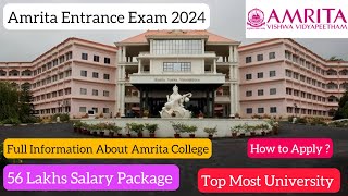 🛑Amrita University BTechEntrance Exam 2024Application OpenedDream College56 LPA95 Placements [upl. by Christal]